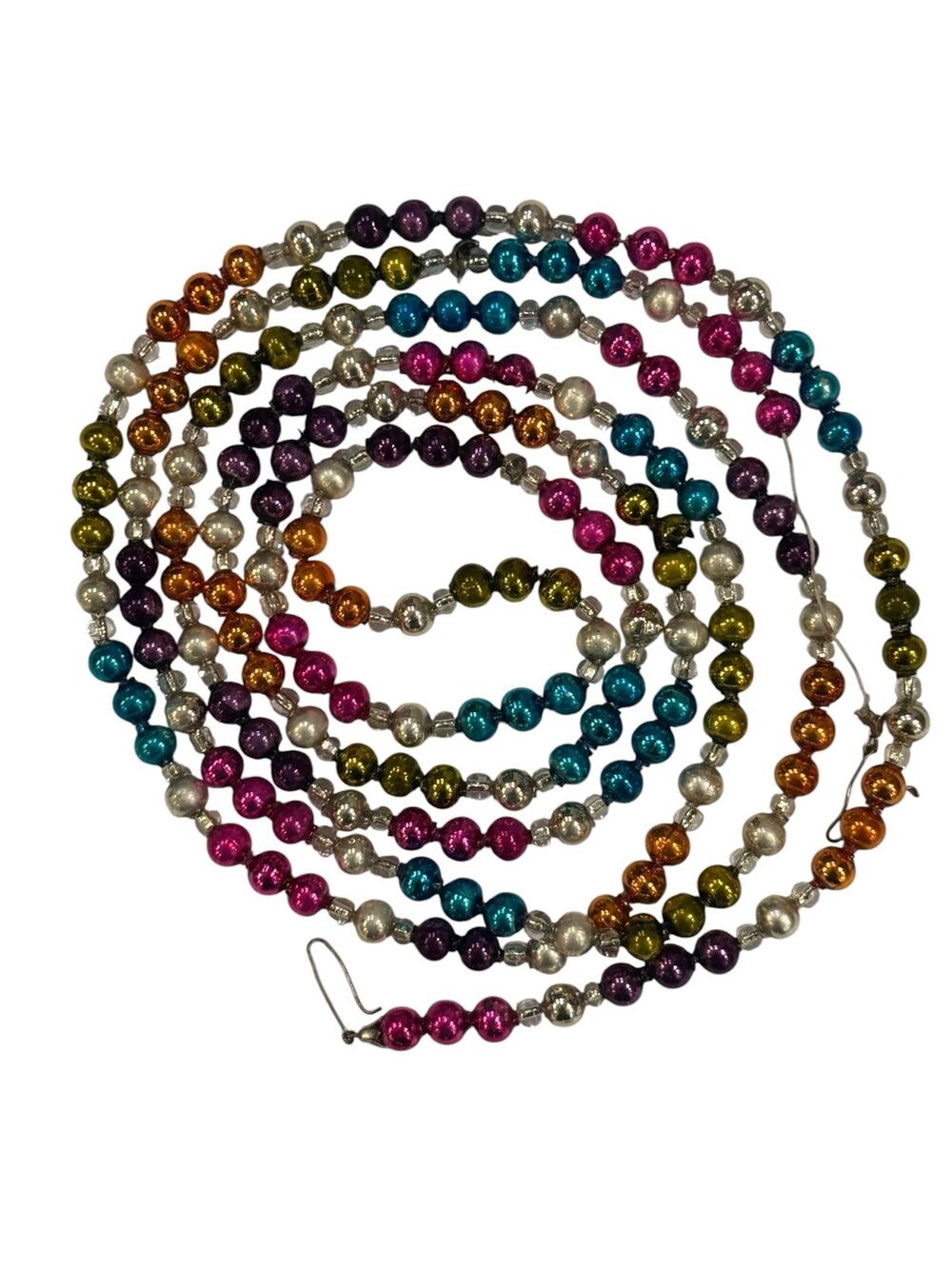 Vintage MCM 70" Christmas Mercury Glass Bead Garland